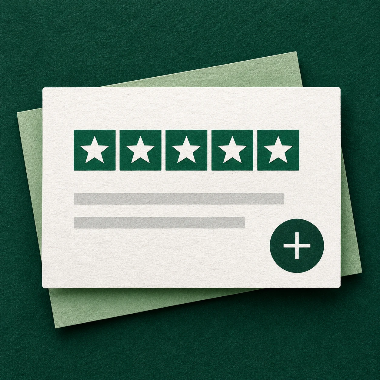 A conceptual paper review with five green stars and a plus sign.